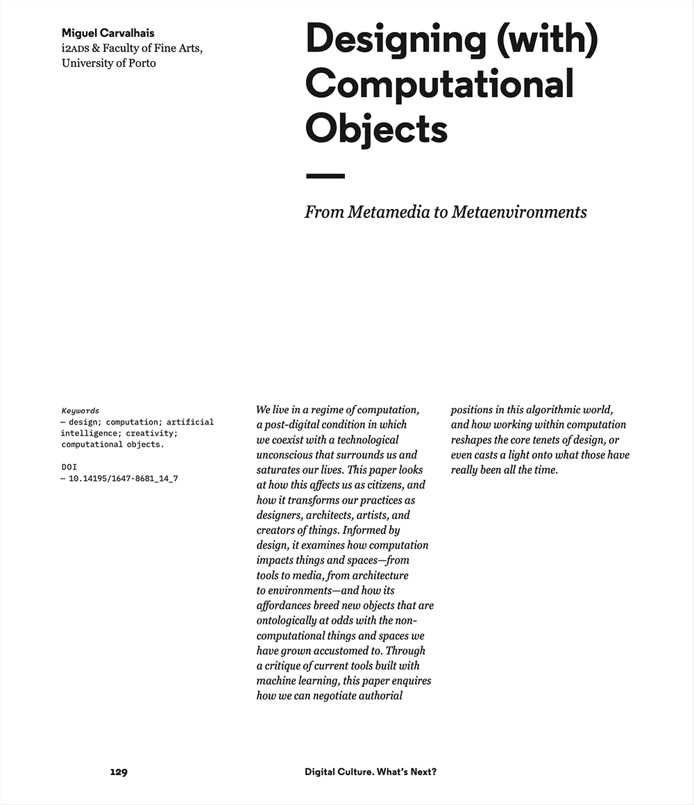 Designing (with) Computational Objects: From Metamedia to Metaenvironments